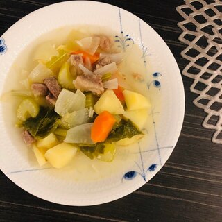 セロリで香味☆牛角切りと野菜たっぷりスープ煮